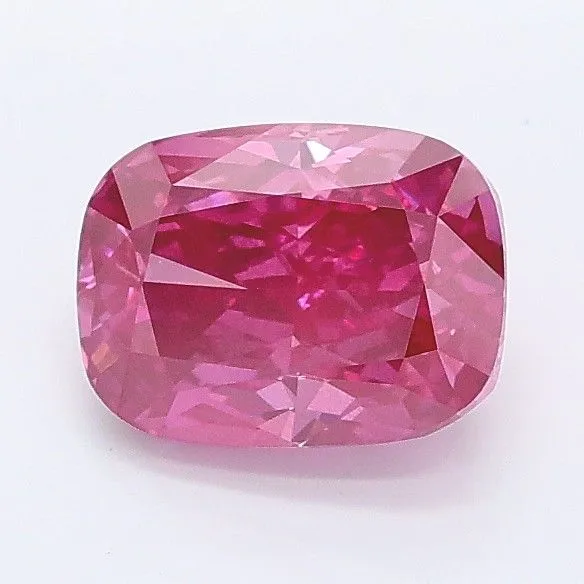 1.22ct CUSHION Fancy Vivid Pink VS2 Coloured Lab diamond