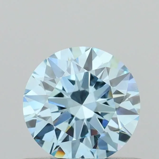0.51ct ROUND Fancy Vivid Blue VVS2 Coloured Lab diamond