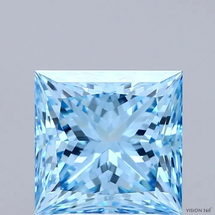 2.69ct PRINCESS Fancy Vivid Blue VS1 Coloured Lab diamond