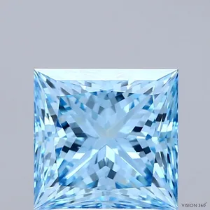 2.69ct PRINCESS Fancy Vivid Blue VS1 Coloured Lab diamond
