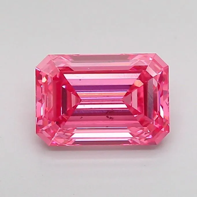 1.62ct EMERALD Fancy Vivid Pink VS2 Coloured Lab diamond