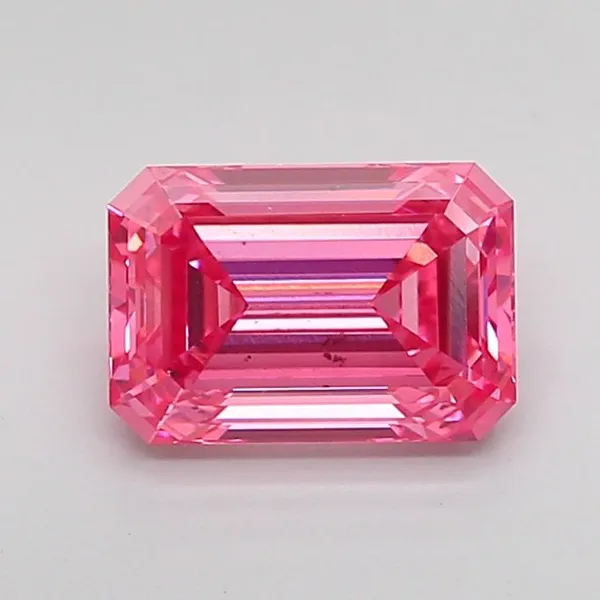 1.62ct EMERALD Fancy Vivid Pink VS2 Coloured Lab diamond