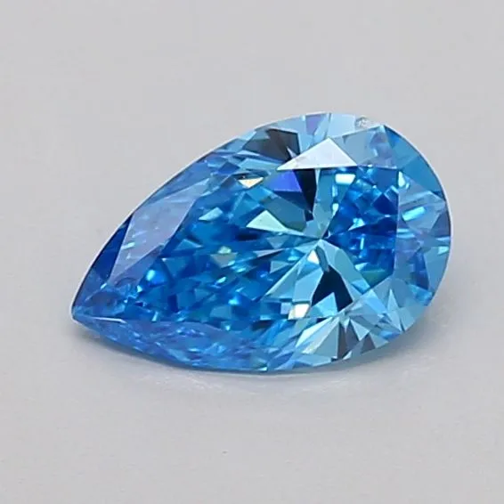 0.52ct PEAR Fancy Vivid Blue VS1 Coloured Lab diamond