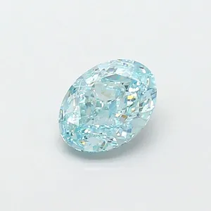 1ct OVAL Fancy Vivid Greenish Blue VVS2 Coloured Lab diamond
