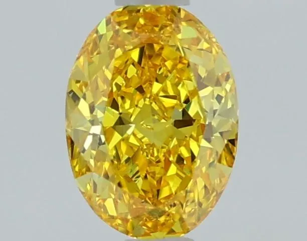 1.10ct OVAL Fancy Vivid Yellow VS1 Coloured Lab diamond
