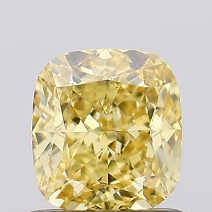 1.05ct CUSHION Fancy Intense Yellow VS2 Coloured Lab diamond