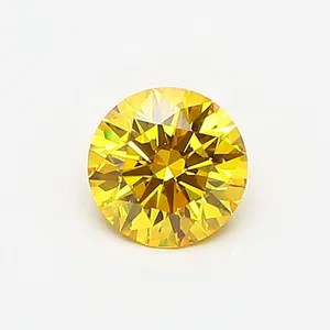 0.52ct ROUND Fancy Vivid Yellow VVS1 Coloured Lab diamond