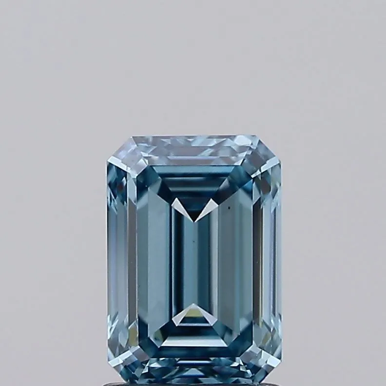1.67ct EMERALD Fancy Vivid Greenish Blue VS1 Coloured Lab diamond