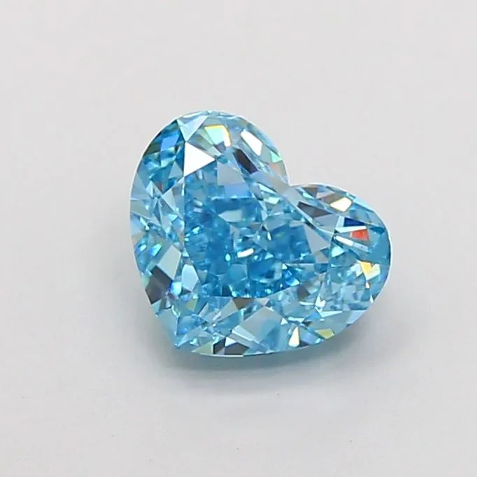1.66ct HEART Fancy Vivid Blue VVS2 Coloured Lab diamond
