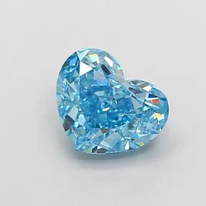 1.66ct HEART Fancy Vivid Blue VVS2 Coloured Lab diamond