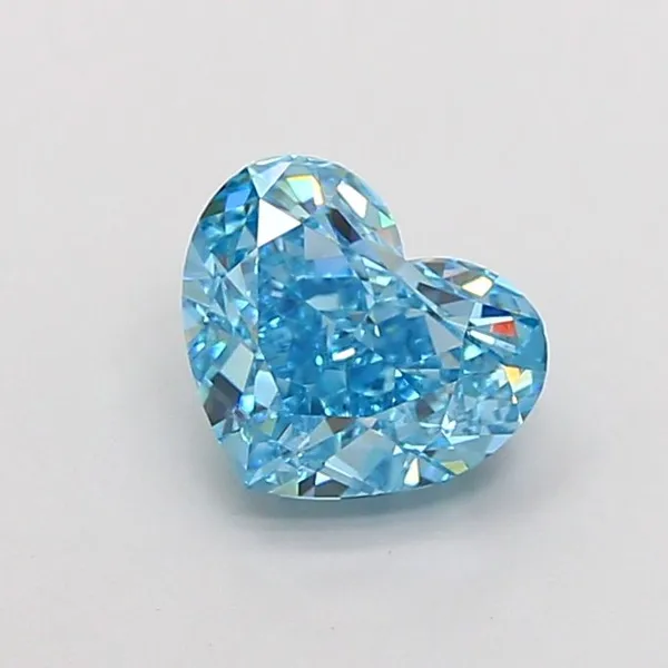 1.66ct HEART Fancy Vivid Blue VVS2 Coloured Lab diamond