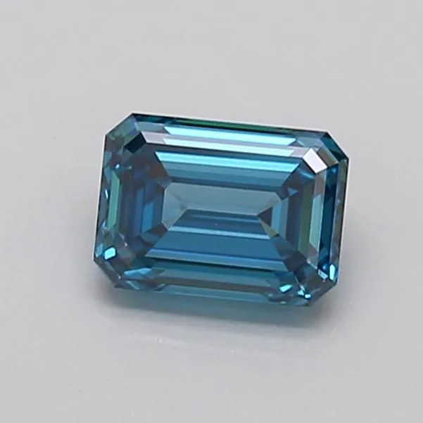 0.96ct EMERALD Fancy Vivid Blue VVS2 Coloured Lab diamond