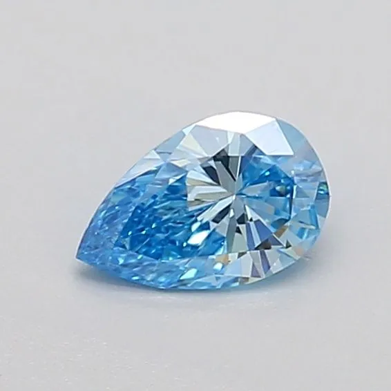 0.37ct PEAR Fancy Vivid Blue VS2 Coloured Lab diamond