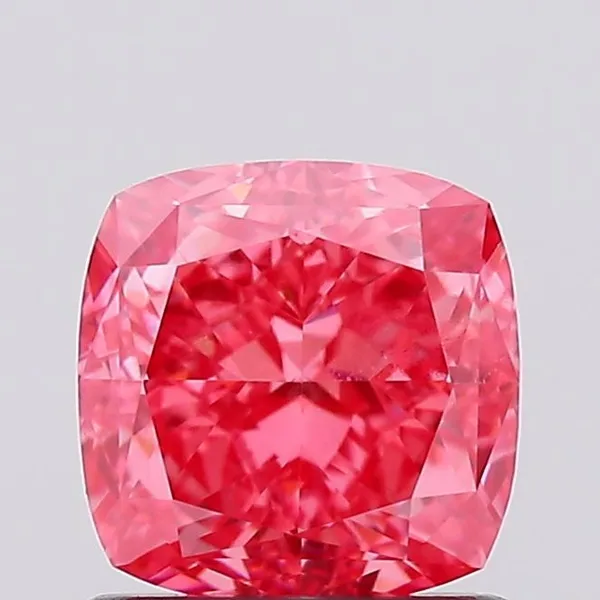 1.3ct CUSHION Fancy Vivid Pink VVS2 Coloured Lab diamond