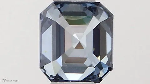 0.37ct EMERALD Fancy Vivid Blue VVS2 Coloured Lab diamond