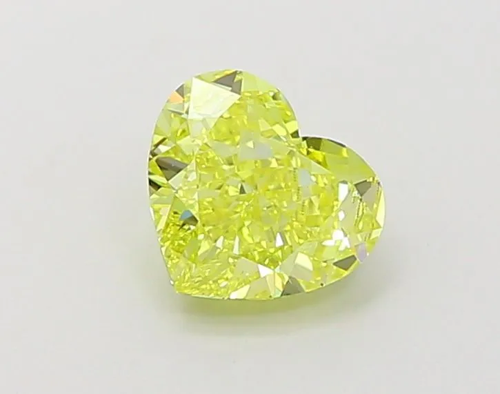 1.24ct HEART Fancy Vivid Yellow VVS2 Coloured Lab diamond