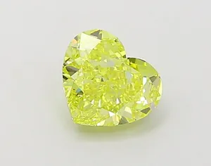 1.24ct HEART Fancy Vivid Yellow VVS2 Coloured Lab diamond