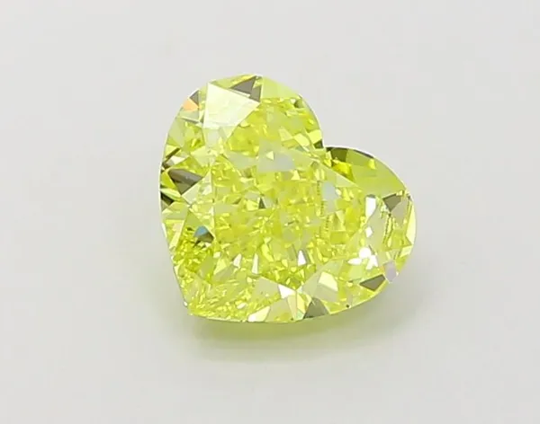 1.24ct HEART Fancy Vivid Yellow VVS2 Coloured Lab diamond