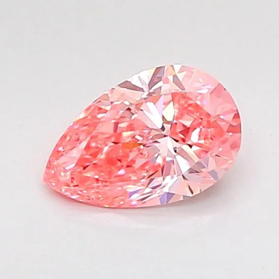0.56ct PEAR Fancy Vivid Pink VS1 Coloured Lab diamond