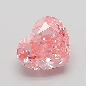 1.08ct HEART Fancy Vivid Pink VVS2 Coloured Lab diamond