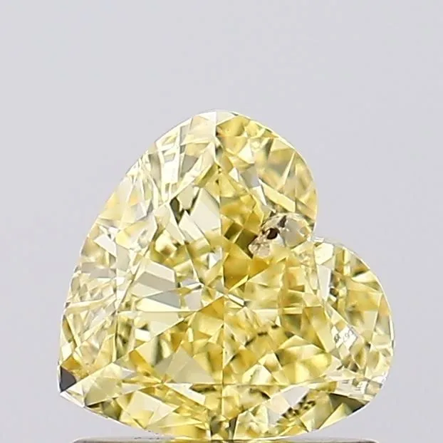 1.02ct HEART Fancy Intense Yellow SI1 Coloured Lab diamond