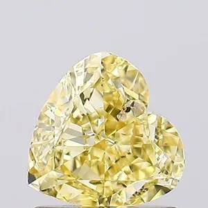 1.02ct HEART Fancy Intense Yellow SI1 Coloured Lab diamond