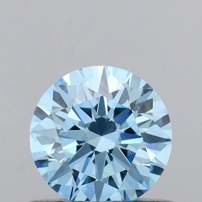 0.53ct ROUND Fancy Vivid Blue VVS2 Coloured Lab diamond