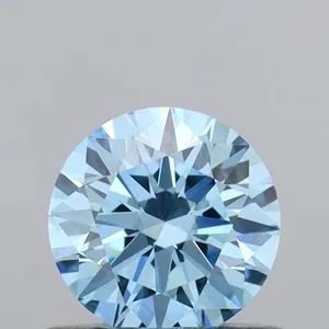 0.53ct ROUND Fancy Vivid Blue VVS2 Coloured Lab diamond