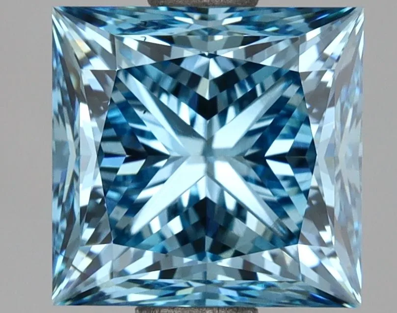3.05ct PRINCESS Fancy Vivid Blue VS2 Coloured Lab diamond