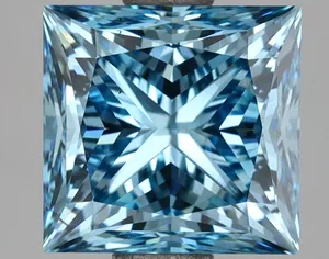 3.05ct PRINCESS Fancy Vivid Blue VS2 Coloured Lab diamond