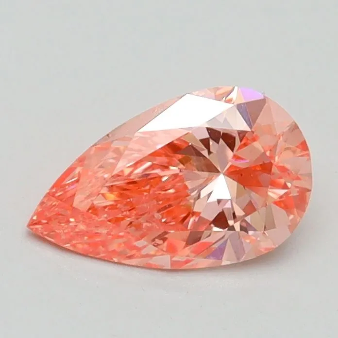 0.70ct PEAR Fancy Vivid Pink SI2 Coloured Lab diamond