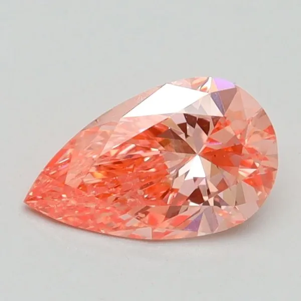 0.7ct PEAR Fancy Vivid Pink SI2 Coloured Lab diamond