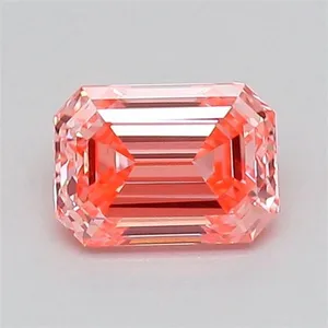 0.4ct EMERALD Fancy Vivid Pink VVS2 Coloured Lab diamond