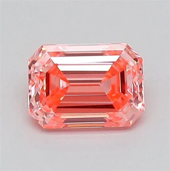 0.4ct EMERALD Fancy Vivid Pink VVS2 Coloured Lab diamond