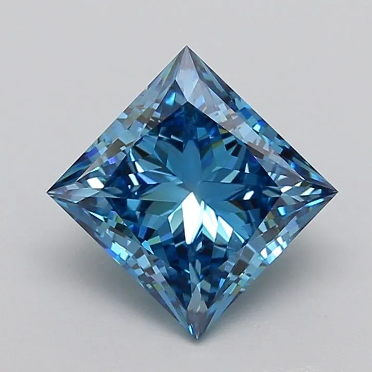 4.06ct PRINCESS Fancy Vivid Blue SI1 Coloured Lab diamond