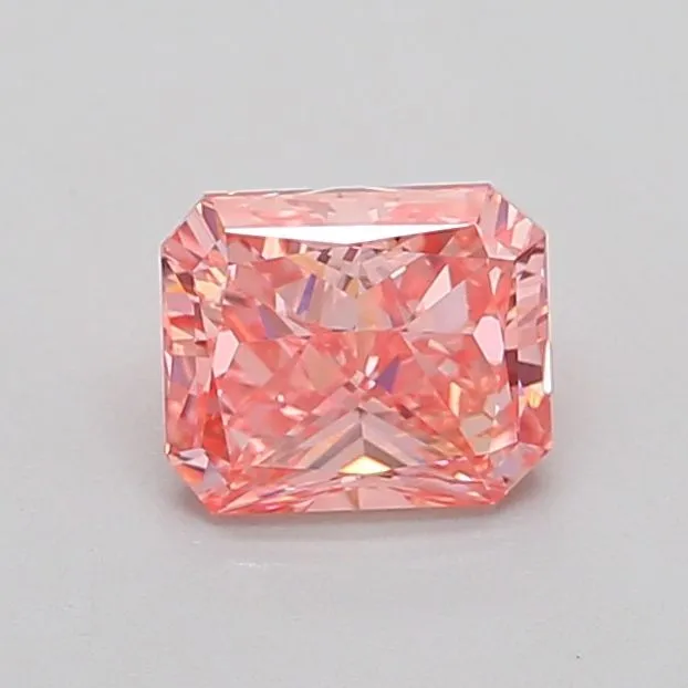 0.84ct RADIANT Fancy Vivid Pink VVS2 Coloured Lab diamond