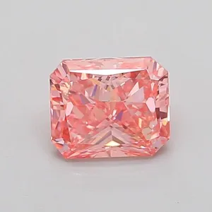 0.84ct RADIANT Fancy Vivid Pink VVS2 Coloured Lab diamond
