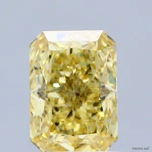 1.11ct RADIANT Fancy Vivid Yellow SI2 Coloured Lab diamond