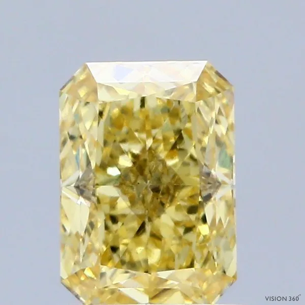1.11ct RADIANT Fancy Vivid Yellow SI2 Coloured Lab diamond