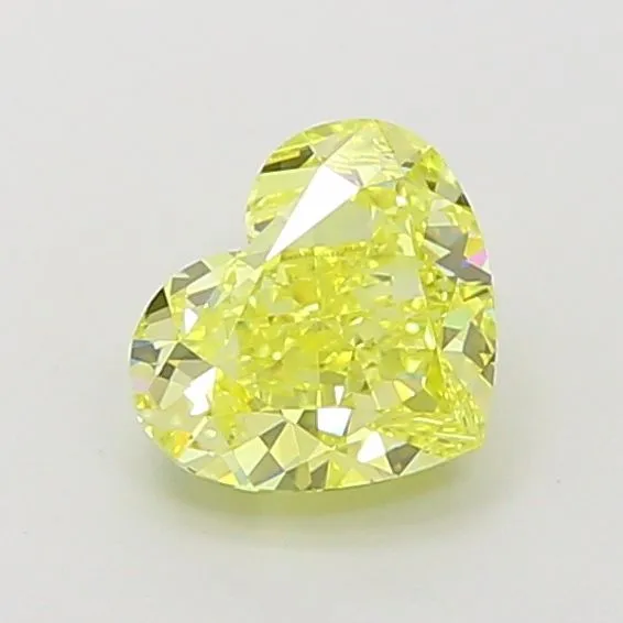 1.24ct HEART Fancy Vivid Yellow VVS1 Coloured Lab diamond