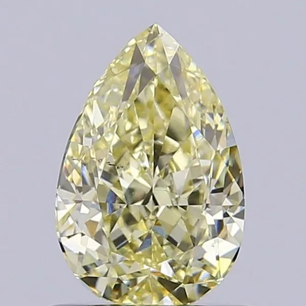 0.85ct PEAR Fancy Light Yellow VS2 Coloured Lab diamond