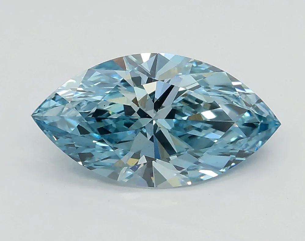 1.40ct MARQUISE Fancy Vivid Blue VS1 Coloured Lab diamond