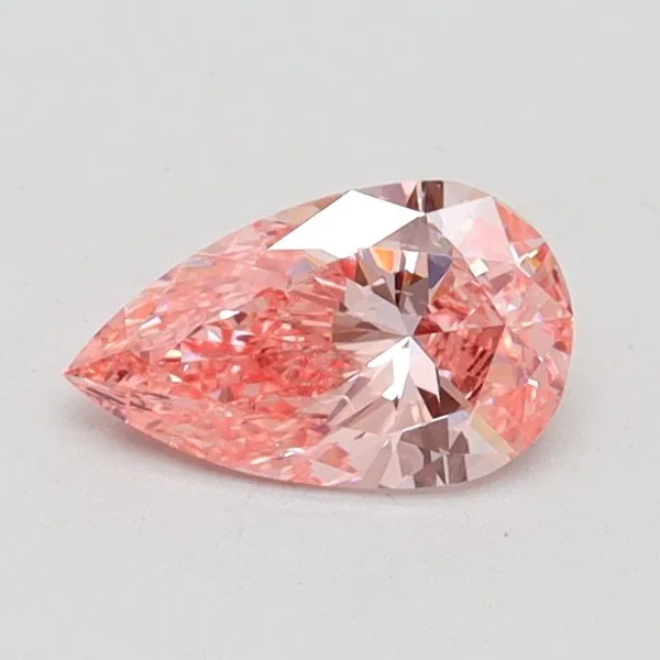 0.5ct PEAR Fancy Intense Pink SI1 Coloured Lab diamond
