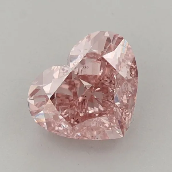 1.43ct HEART Fancy Intense Brownish Pink VVS2 Coloured Lab diamond
