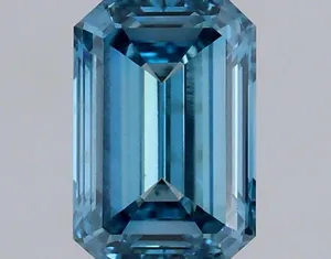 0.49ct EMERALD Fancy Vivid Blue VS1 Coloured Lab diamond