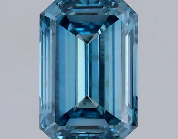 0.49ct EMERALD Fancy Vivid Blue VS1 Coloured Lab diamond