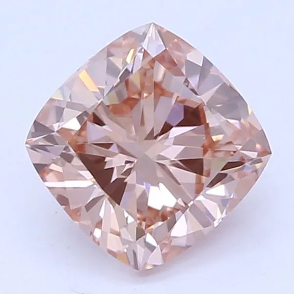 0.5ct CUSHION Fancy Intense Brownish Pink VS1 Coloured Lab diamond