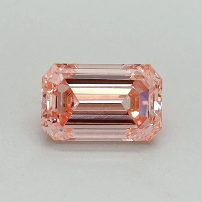 0.50ct EMERALD Fancy Vivid Pink VVS2 Coloured Lab diamond