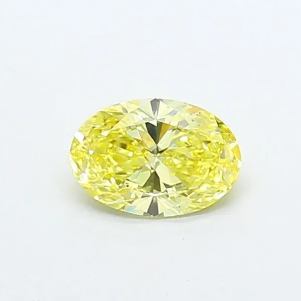 0.71ct OVAL Fancy Intense Yellow VS2 Coloured Lab diamond