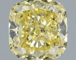 1.04ct CUSHION Fancy Intense Yellow VS1 Coloured Lab diamond